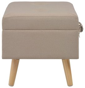 vidaXL Σκαμπό με Αποθηκευτικό Χώρο 3 τεμ. Μπεζ Υφασμάτινα