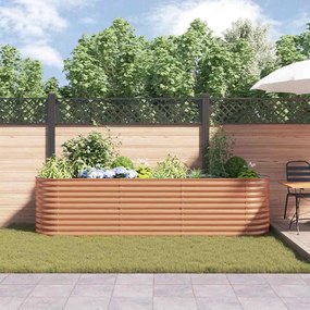 vidaXL Ανεβασμένο Κρεβάτι Καφέ 320 x 80 x 81 cm Ατσάλι