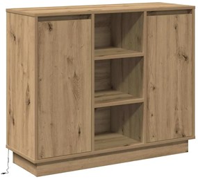 vidaXL Κομοδίνο με ράφι Artisan Oak 90 x 32 x 75 εκ Επεξεργασμένο ξύλο
