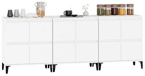 vidaXL Ντουλάπια 3 τεμ. Λευκό 60x35x70 εκ. Επεξεργασμένο Ξύλο