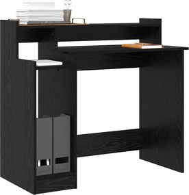 vidaXL Γραφείο με ράφι Μαύρη Οξυά 97 x 45 x 90 εκ. Επεξεργασμένο ξύλο