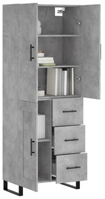 vidaXL Ντουλάπι Γκρι Σκυροδέματος 69,5x34x180 εκ. Επεξεργασμένο Ξύλο