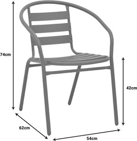 Πολυθρόνα Tade pakoworld μέταλλο σαμπανιζέ 54x62x74εκ