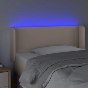vidaXL Κεφαλάρι Κρεβατιού LED Καπουτσίνο 103x16x78/88εκ. Συνθετ. Δέρμα