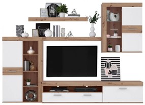 TV SET IN NATURAL WHITE  280X31,8-41X200,9cm.