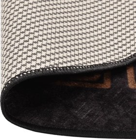 vidaXL Χαλί Πλενόμενο Μαύρο και Χρυσό Ø 200 εκ.