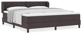 vidaXL Κρεβάτι box spring με στρώμα με στρώμα Σκούρο καφέ Σκούρο καφέ