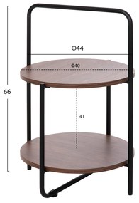 ΒΟΗΘΗΤΙΚΟ ΤΡΑΠΕΖΙ SYLO HM9618.02 MDF ΣΕ ΚΑΡΥΔΙ-ΜΑΥΡΟ ΜΕΤΑΛΛΟ Φ44x66Υεκ. - HM9618.02