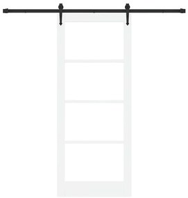 vidaXL Συρόμενη Πόρτα Χειροκίνητος Λευκό 86 x 211 cm Ξύλο και μέταλλο