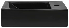 vidaXL Νιπτήρας Ορθογώνιος Οπή Βρύσης Μαύρος 46x25,5x12 εκ. Κεραμικός
