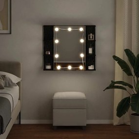 vidaXL Ντουλάπα Καθρέφτη Μαύρη Οξυά 70 x 16,5 x 60 εκ.
