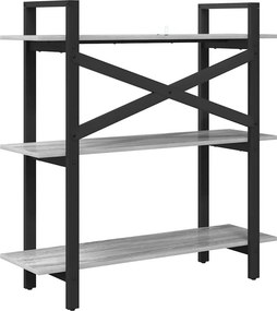 vidaXL Ράφι Βιβλίων Γκρίζο Σονομα 100 x 33,5 x 102 εκ