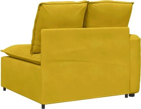 vidaXL Μονάδα Υποβραχιόνιου Καναπέ με Μαξιλάρια Κίτρινη 100 εκ.