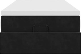 vidaXL Οθωμανικό κρεβάτι με στρώμα Μαύρο 80x200cm Velvet