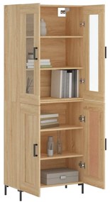 vidaXL Ντουλάπι Sonoma δρυς 69,5 x 34 x 180 εκ. από Επεξεργασμένο Ξύλο