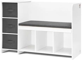 VEVOR Kids Reading Nook Bench 6-Cubby Storage Bookshelf with Seat Cushion White