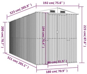 ΑΠΟΘΗΚΗ ΚΗΠΟΥ ΣΚΟΥΡΟ ΚΑΦΕ 192X523X223 ΕΚ. ΓΑΛΒΑΝΙΣΜΕΝΟ ΑΤΣΑΛΙ 3147464