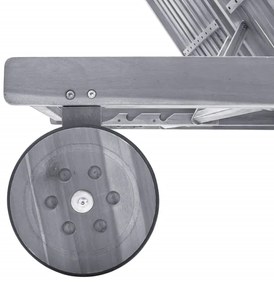 vidaXL Ξαπλώστρα Κήπου 2 Ατόμων Γκρι από Μασίφ Ξύλο Ακακίας &amp; Μαξιλάρι