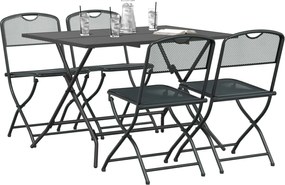 vidaXL Σετ Εξωτερικών Επίπλων 5 pcs Ανθρακί Σίδηρος και Χάλυβας