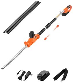 VEVOR Extendable Cordless Electric Hedge Trimmer 20V 1200RMP with 20in Blade