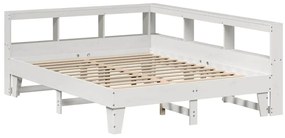 vidaXL Κρεβάτι Βιβλιοθήκη Χωρίς Στρώμα 150x200 εκ Μασίφ Ξύλο Πεύκου