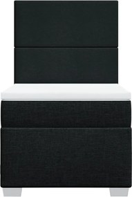 vidaXL Κρεβάτι Boxspring με Στρώμα Μαύρο 100 x 200 εκ. Υφασμάτινο