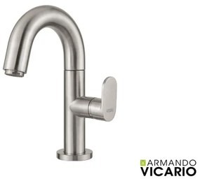 Armando Vicario Slim Inox Μπαταρία Νιπτήρος με Βαλβίδα clic-clac 500010-110
