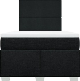 vidaXL Κρεβάτι Boxspring με Στρώμα Μαύρο 120x200 εκ. Υφασμάτινο