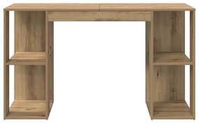 vidaXL Γραφείο με Αποθήκευση με ράφι artisan δρυς 130 x 50.5 x 75 εκ.
