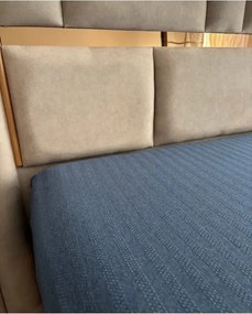 Stewehome Ελαστικό σεντόνι διπλής όψης από βαμβάκι με ζακάρ σχέδιο 160x200 cm
