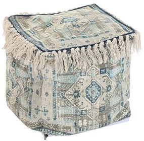 Puff DKD Home Decor Casablanca Μπλε Κρόσσια 40 x 40 x 40 cm