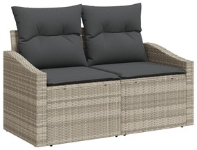 vidaXL Σετ Τραπεζαρίας 5 Τεμαχίων με Μαξιλάρια Light Grey Πολυ Ρατάν