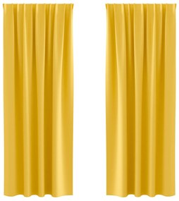 vidaXL Κουρτίνες 2 pcs κίτρινο μουσταρδί 225 x 140 εκ. Πολυεστέρας