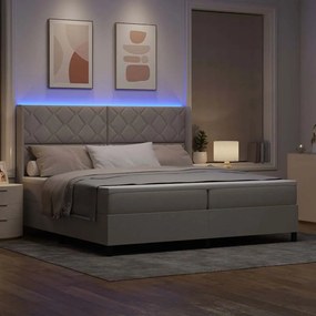 vidaXL Κρεβάτι με ελατήρια με στρώμα Taupe 200 x 200 cm ύφασμα