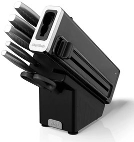 Σετ μαχαιριών κουζίνας με ακονιστήρι Ninja K62014EUUK, 14 τεμαχίων, StaySharp, Εργονομικός σχεδιασμός, Ασημί/μαύρο