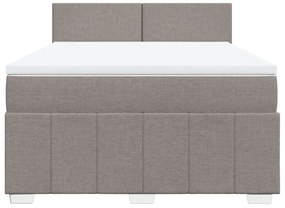 vidaXL Κρεβάτι Boxspring με Στρώμα Taupe 160x200 εκ. Υφασμάτινο
