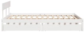 vidaXL Σκελετός Κρεβ. Χωρίς Στρώμα Λευκό 160x200 εκ Μασίφ Πεύκο