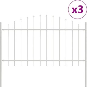 vidaXL Φράχτης Κήπου 3 pcs Λευκό 170 x 140 εκ