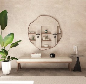 Stewehome Μοντέρνος Σχεδιασμός Καθρέφτης Mπρονζέ 76x76 cm