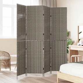 vidaXL Διαχωριστικό Δωματίου Γκρι 195 x 180 εκ. συνθετικό ρατάν
