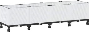 vidaXL Κήπος Γλαστράκι με Ροδάκια Λευκό 160 x 40 x 48 cm PP