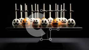Intra Συλλεκτικό Ξύλινο Παζλ Plywood  4mm - Halloween Cake Pops και Εμφάνιση μπισκότων κολοκύθας Σε Ξύλινο Κουτί - Διαστάσεις: 10x10 cm – 25 κομμάτια