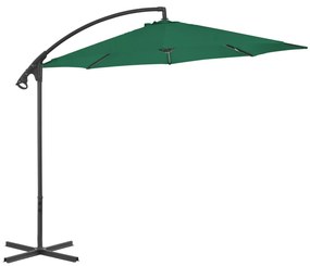 Ομπρέλα Κρεμαστή Πράσινη 300 εκ. με Ατσάλινο Ιστό
