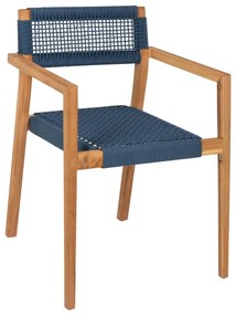 ARMCHAIR CHARLOTTE  TEAK WOOD IN NATURAL &amp; BLUE ROPE 59x54x83Hcm.