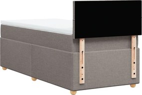 vidaXL Κρεβάτι Boxspring με Στρώμα Taupe 80x200 εκ. Υφασμάτινο