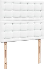 vidaXL Κρεβάτι Boxspring με Στρώμα Λευκό 120x200εκ.από Συνθετικό Δέρμα