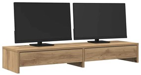 vidaXL Βάση Οθόνης με Συρτάρια Αρτισιανή Δρυς 100x27x15εκ Επεξεργ Ξύλο