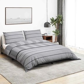 vidaXL Σετ Παπλωματοθήκης Γκρι 240x220 εκ. Βαμβακερό