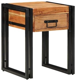 vidaXL End Table Καφέ και Μαύρο 40 x 40 x 50 cm Στερεό Ξύλο Ακακίας