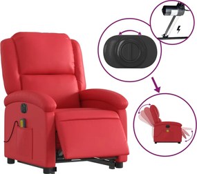 vidaXL Πολυθρόνα Μασάζ Ηλεκ.Ανακλινόμενη με Ανύψωση απόΣυνθετικό Δέρμα
